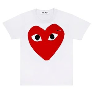 CDG PLAY Play Red Heart Emblem White T-shirt CDG PLAY Play Red Heart Emblem White T-shirt