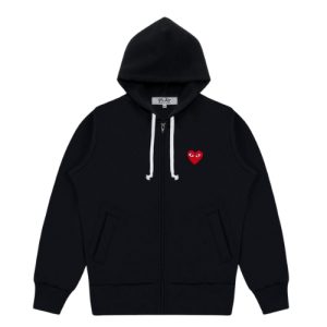 CDG Play Comme des Garcons Black Zipper Hoodie