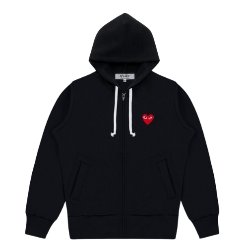 CDG-Play-Comme-des-Garcons-Zipper-Hoodie CDG Play Comme des Garcons Black Zipper Hoodie