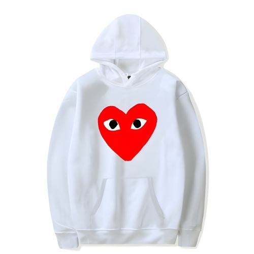 Comme-Des-Garcons-BIG-Red-Heart-Hoodie-–-White Comme Des Garcons BIG Red Heart Hoodie – White