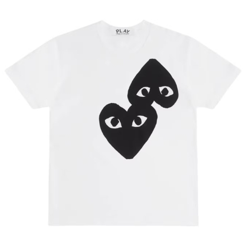 Comme des Garcons PLAY Double Heart White/Black T-shirt Comme des Garcons PLAY Double Heart White/Black T-shirt